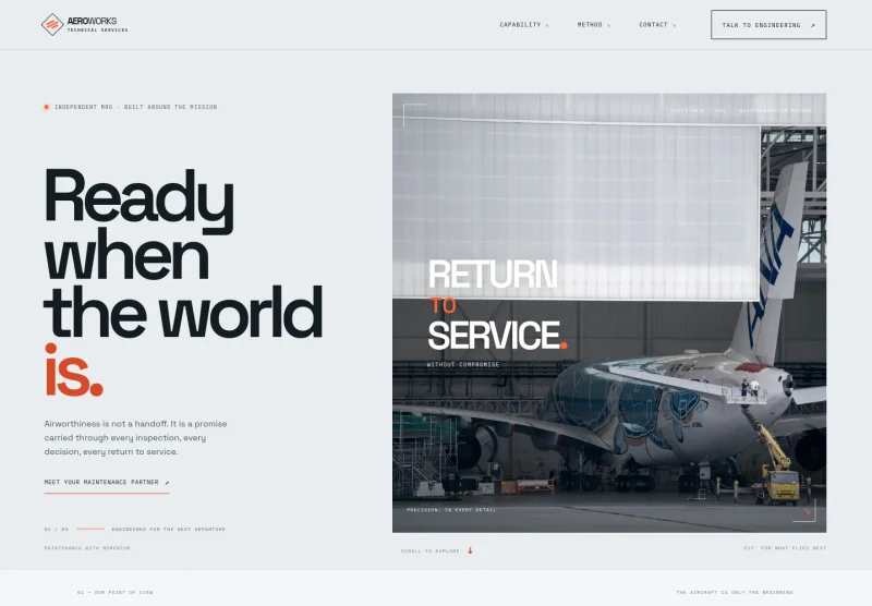 Aircraft Maintenance Company Website Template