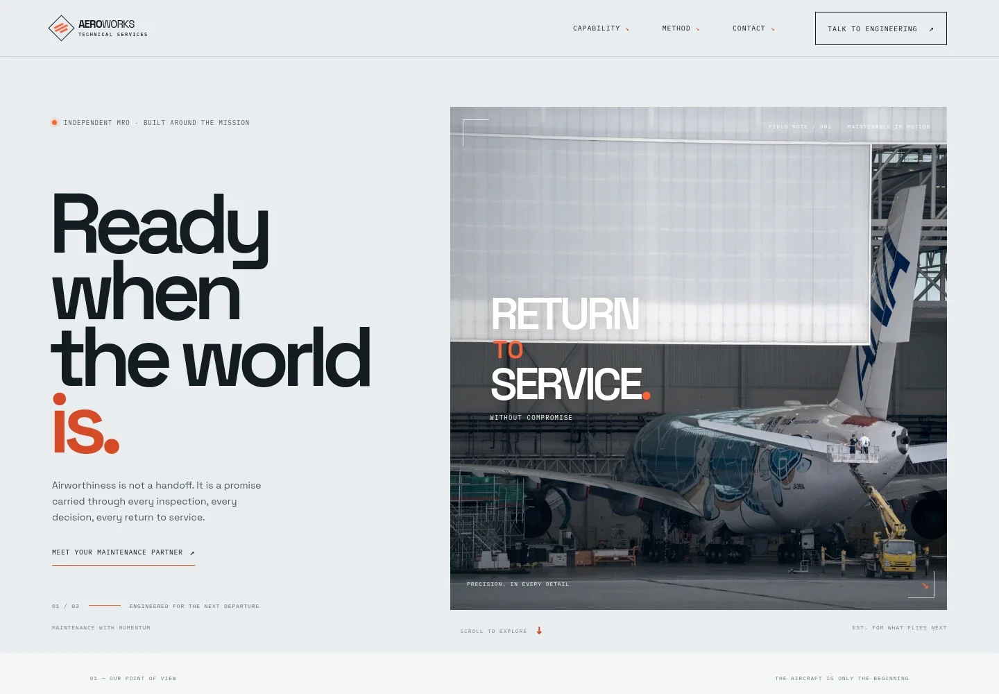 Aircraft Maintenance Company Website Template