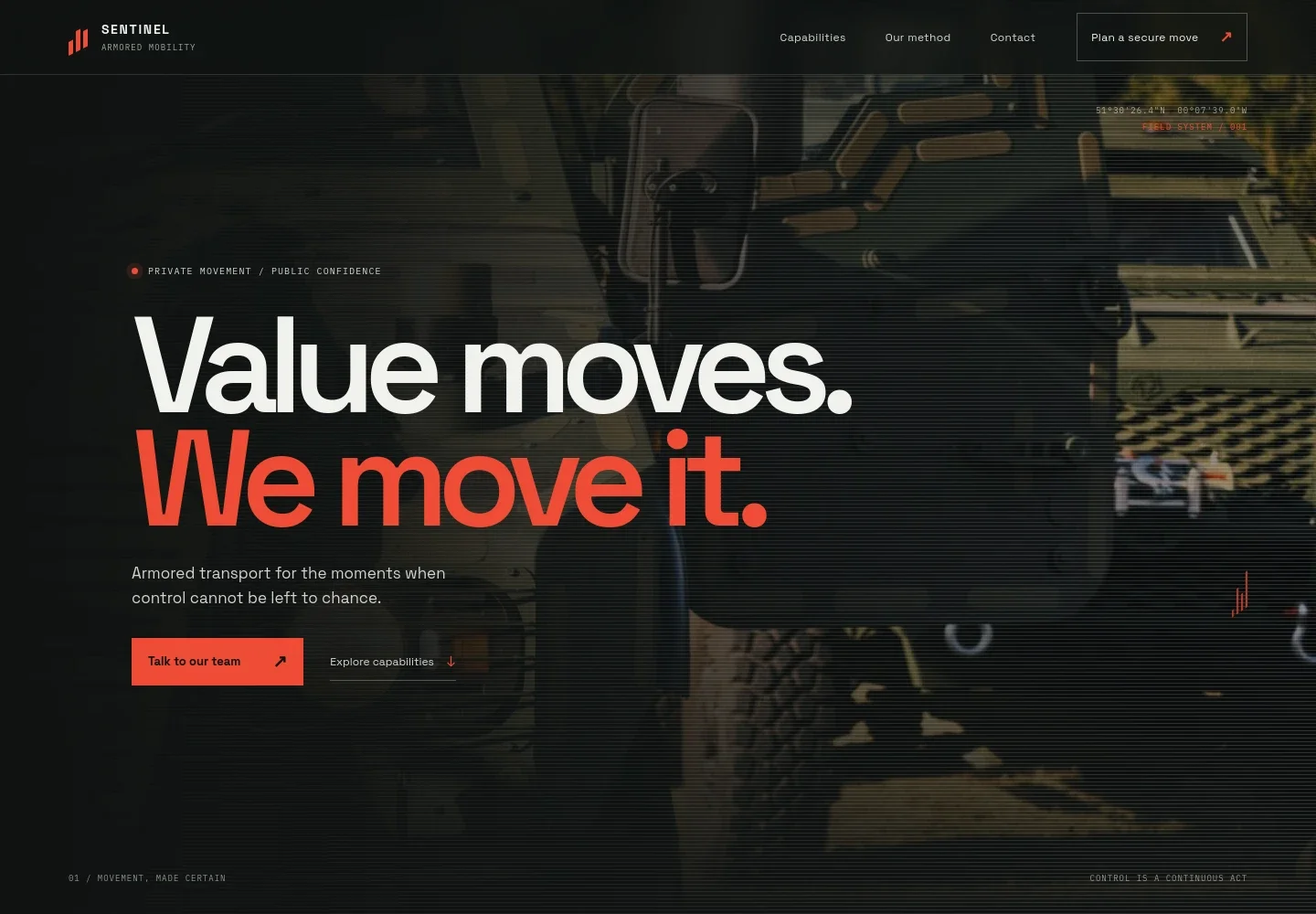 Armored Transport Website Template