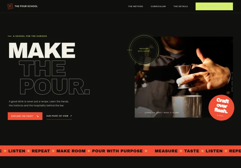 Bartending School Website Template