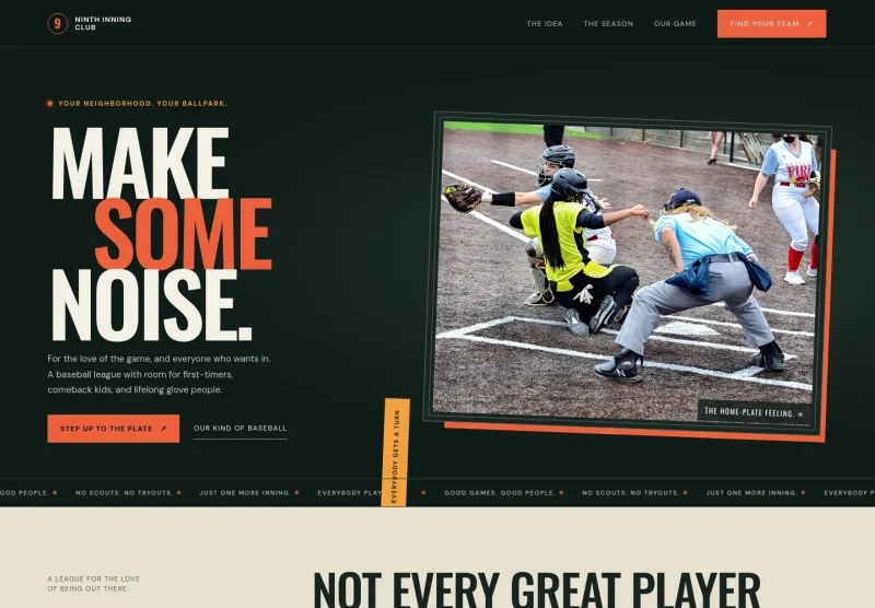 Baseball League Website Template