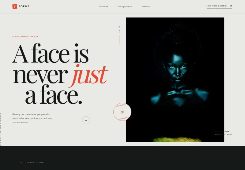 Beauty Portrait Photography Website Template