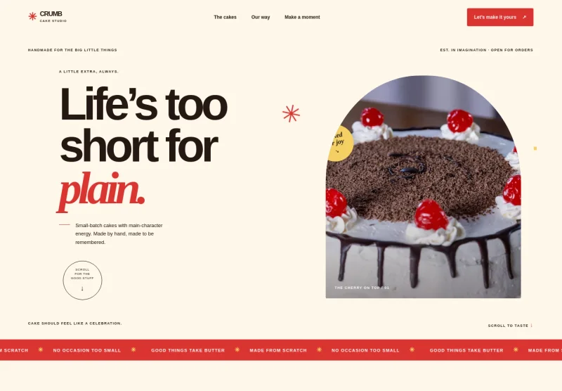Cake Bakery Website Template
