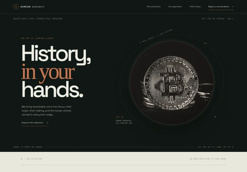 Coin Collection Website Template