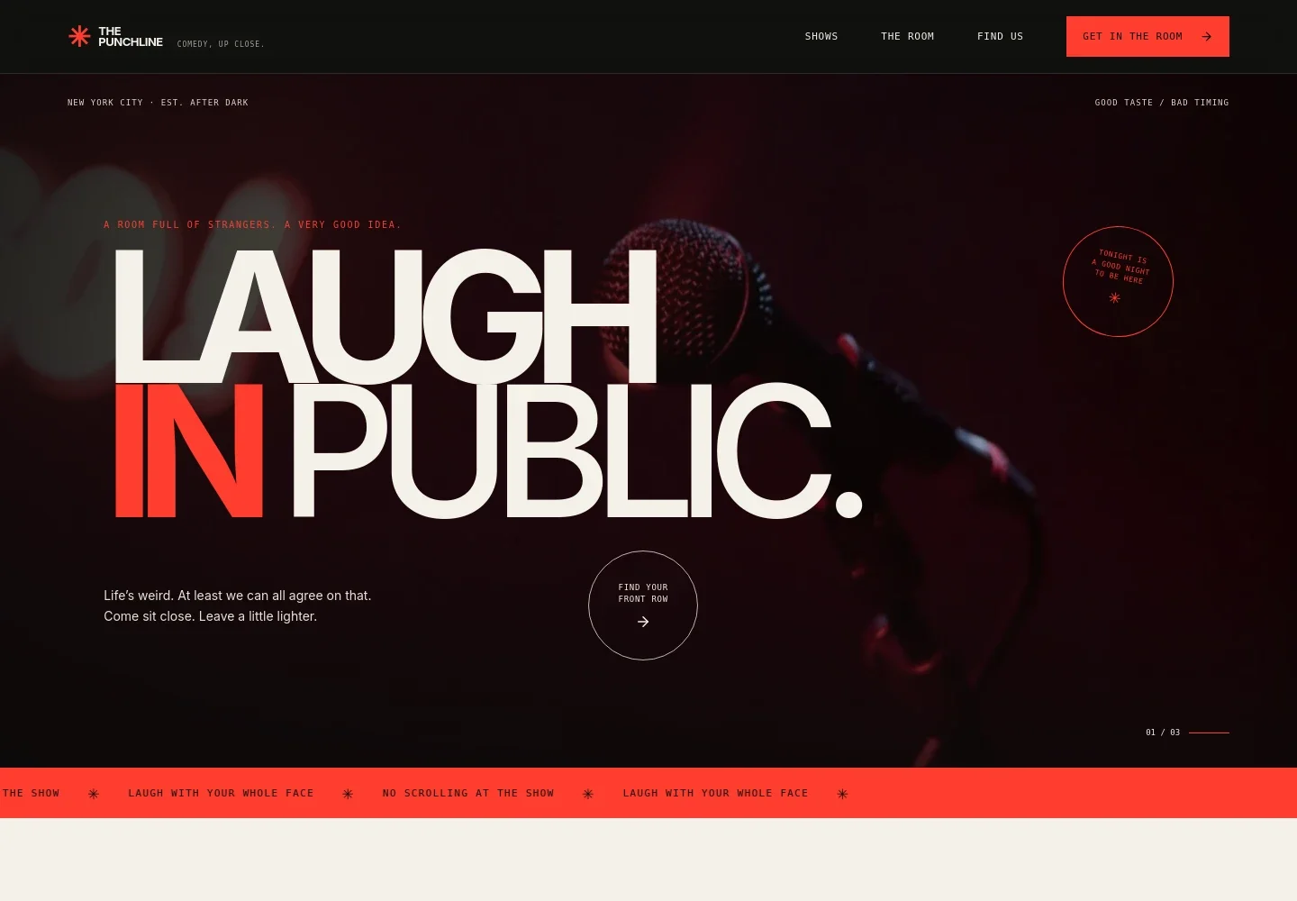 Comedy Club Website Template