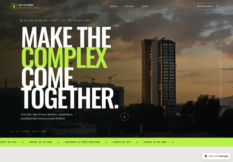 Construction Project Management Website Template