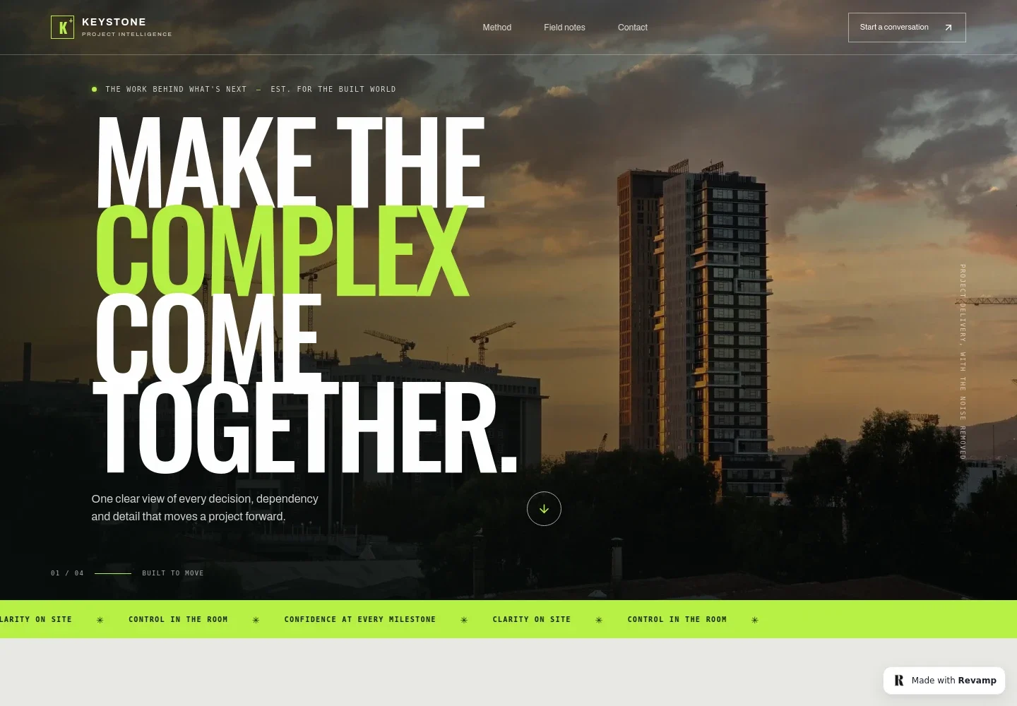 Construction Project Management Website Template