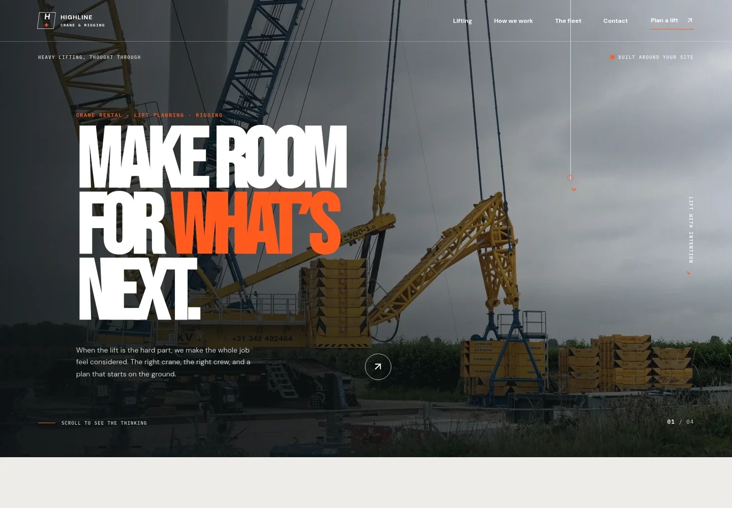 Crane Rental Agency Website Template