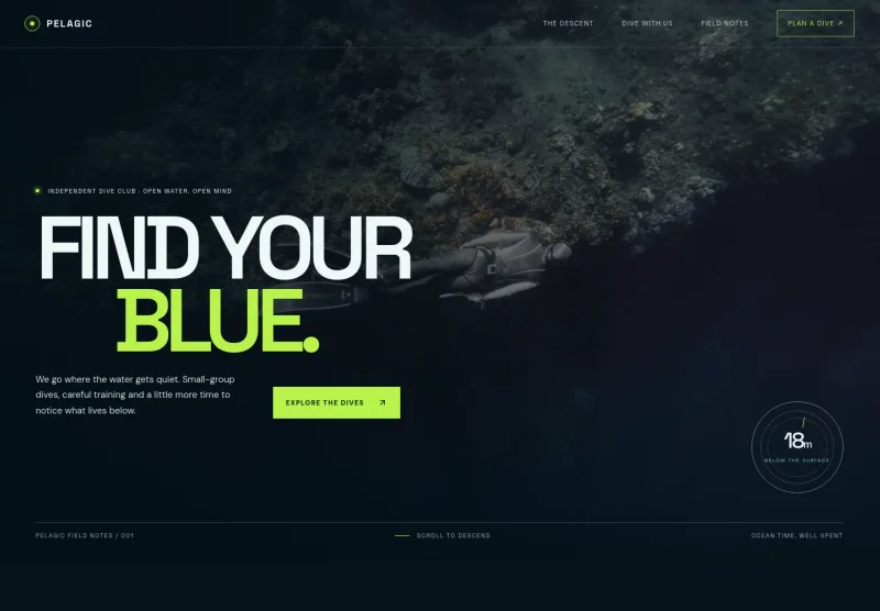 Dive Club Website Template