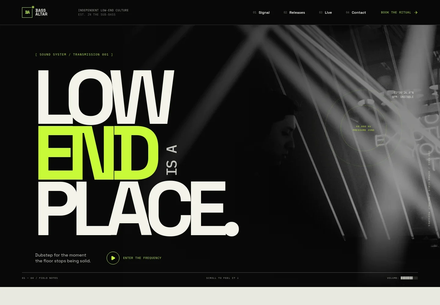 Dubstep Artist Website Template