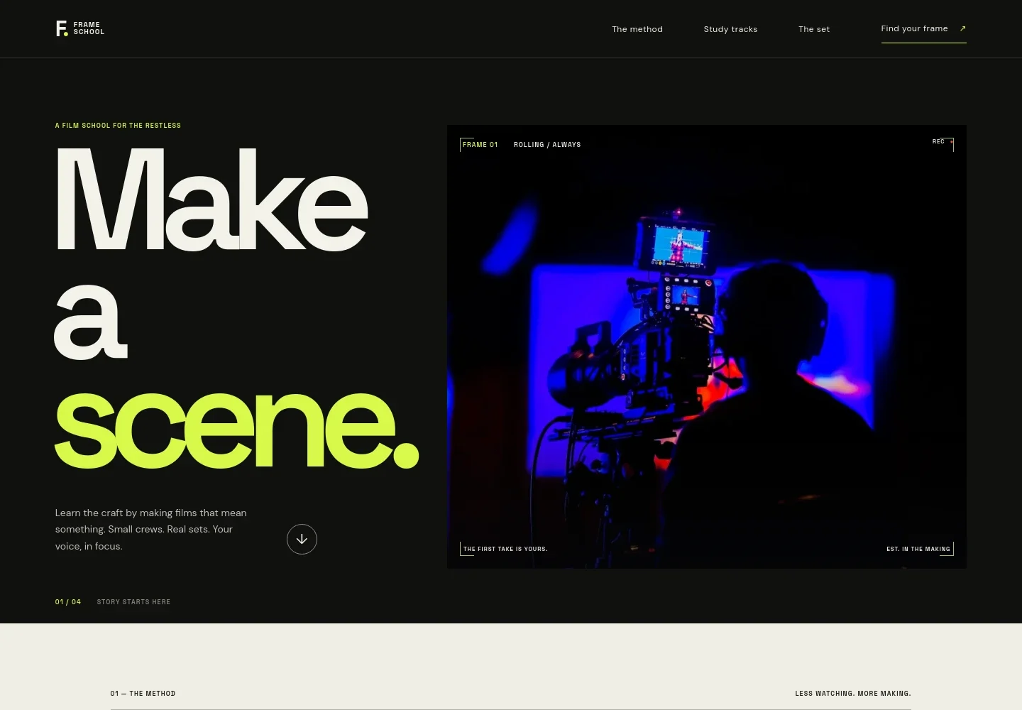 Film School Website Template