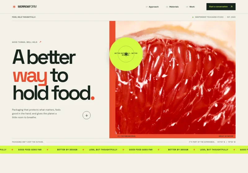 Food Packaging Website Template