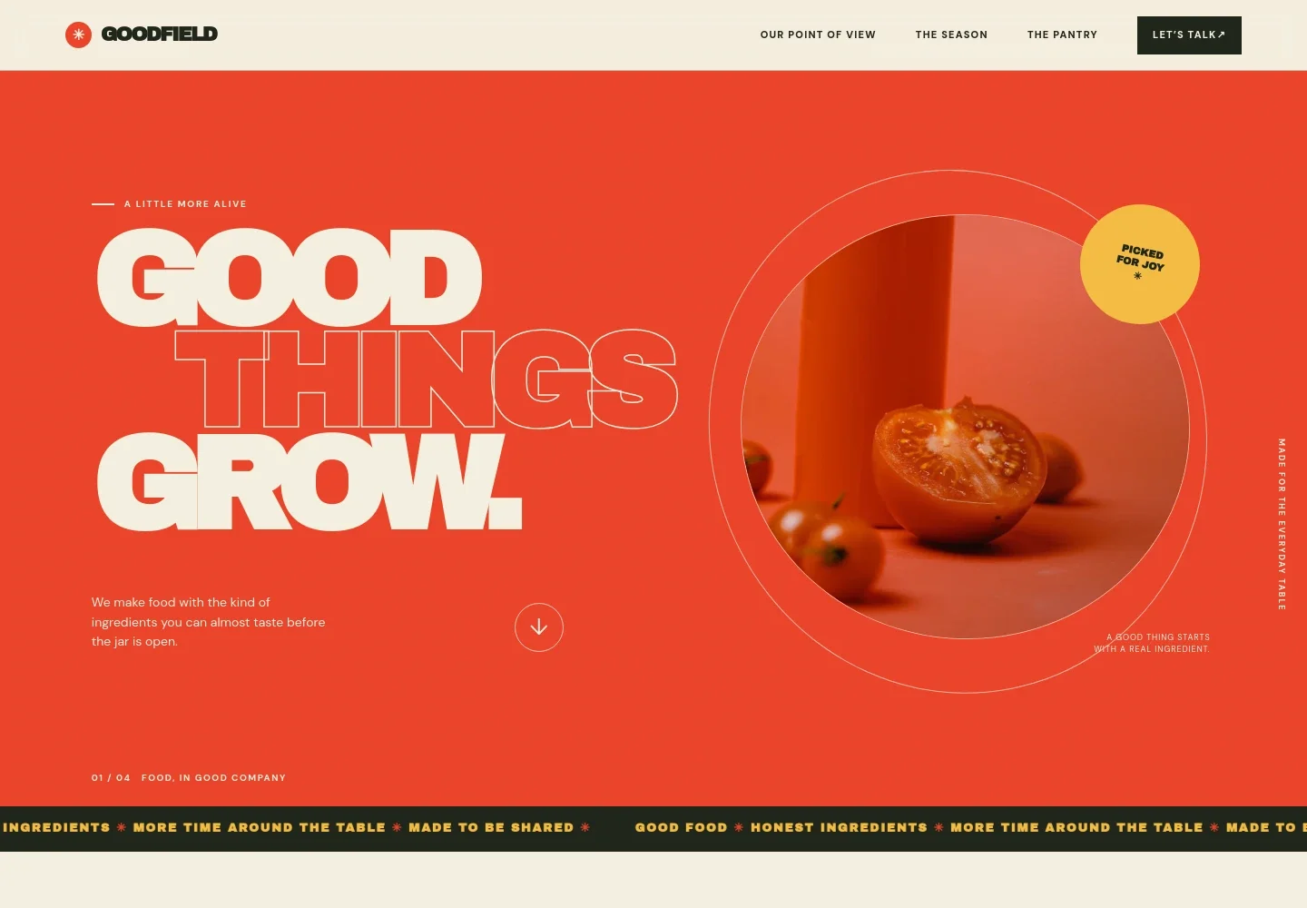 Food Product Website Template