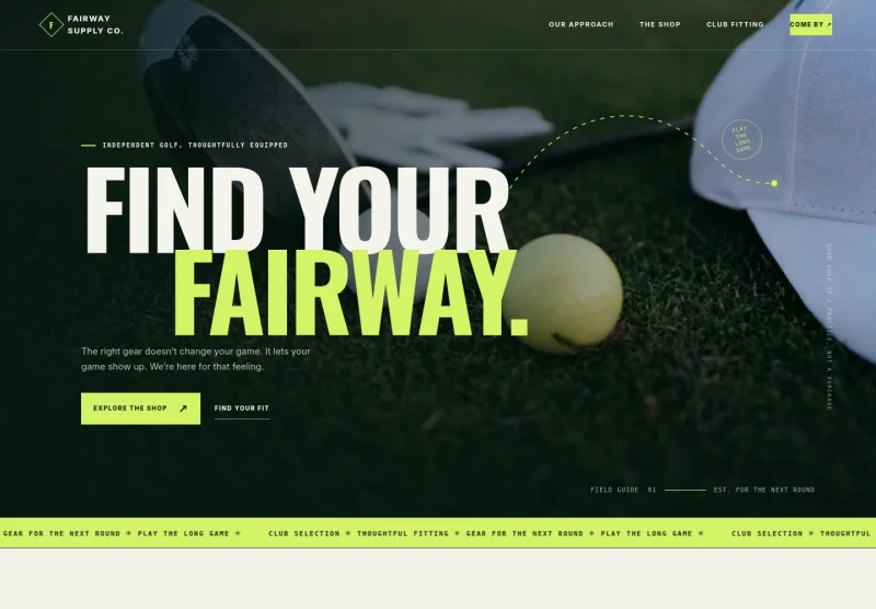 Golf Shop Website Template