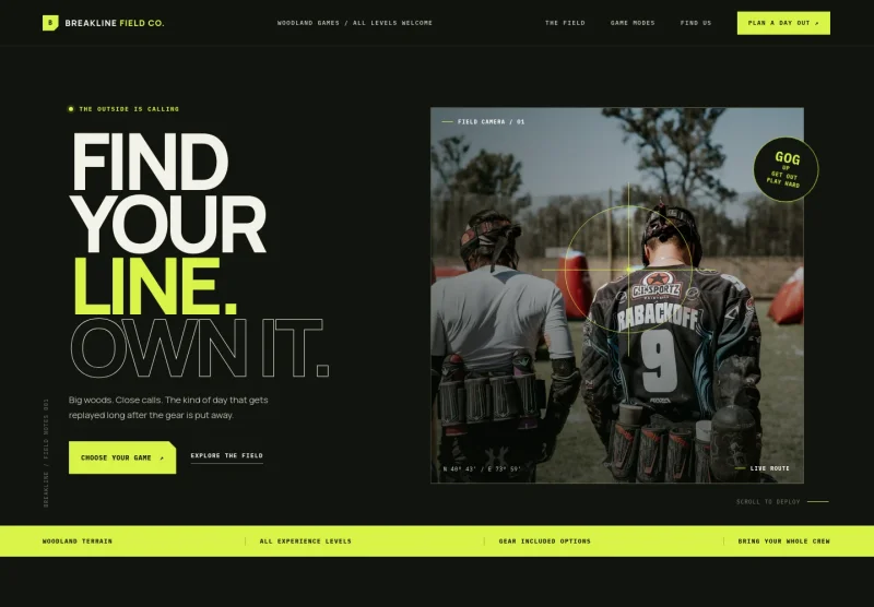 Paintball Center Website Template