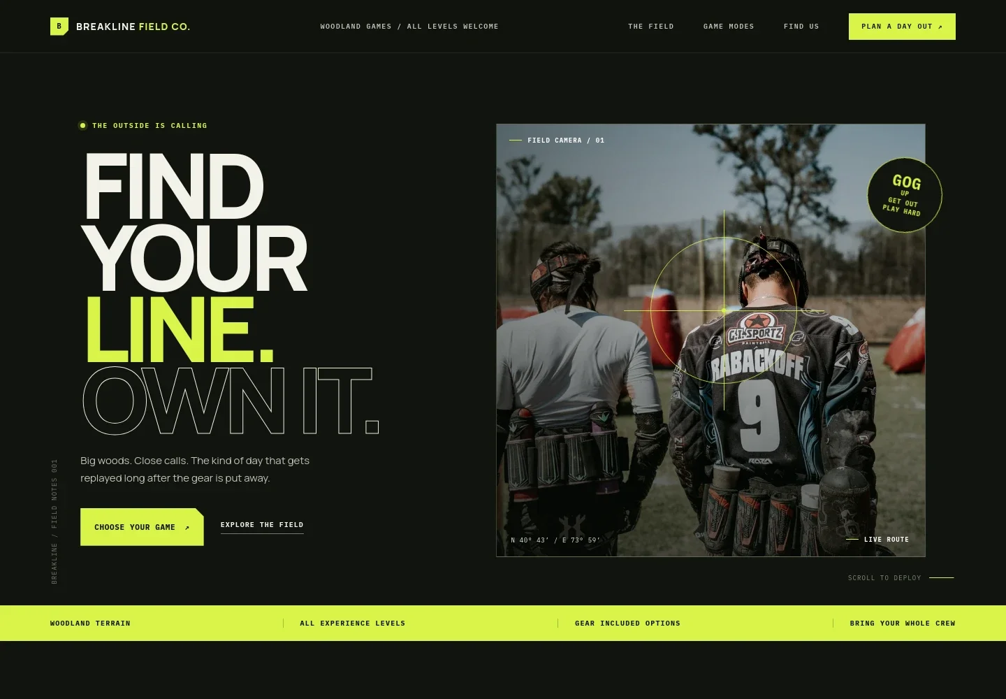 Paintball Center Website Template