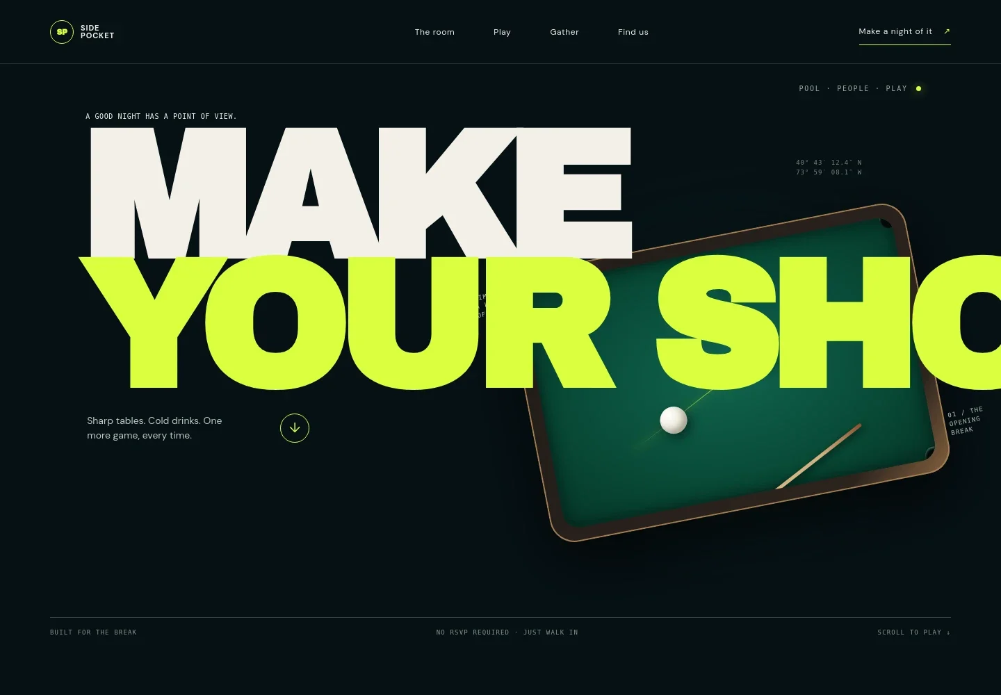 Pool Hall Website Template