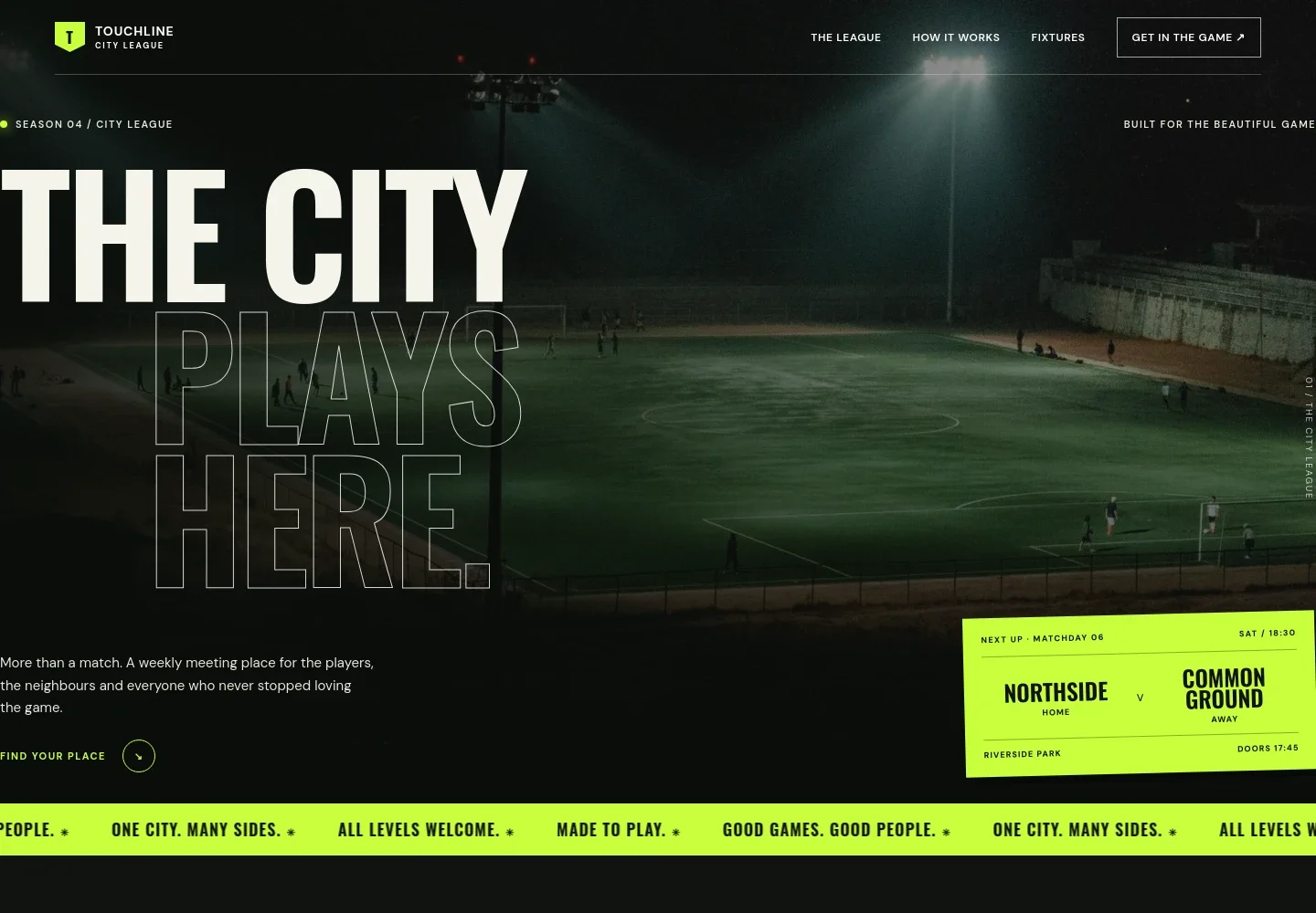 Soccer League Website Template
