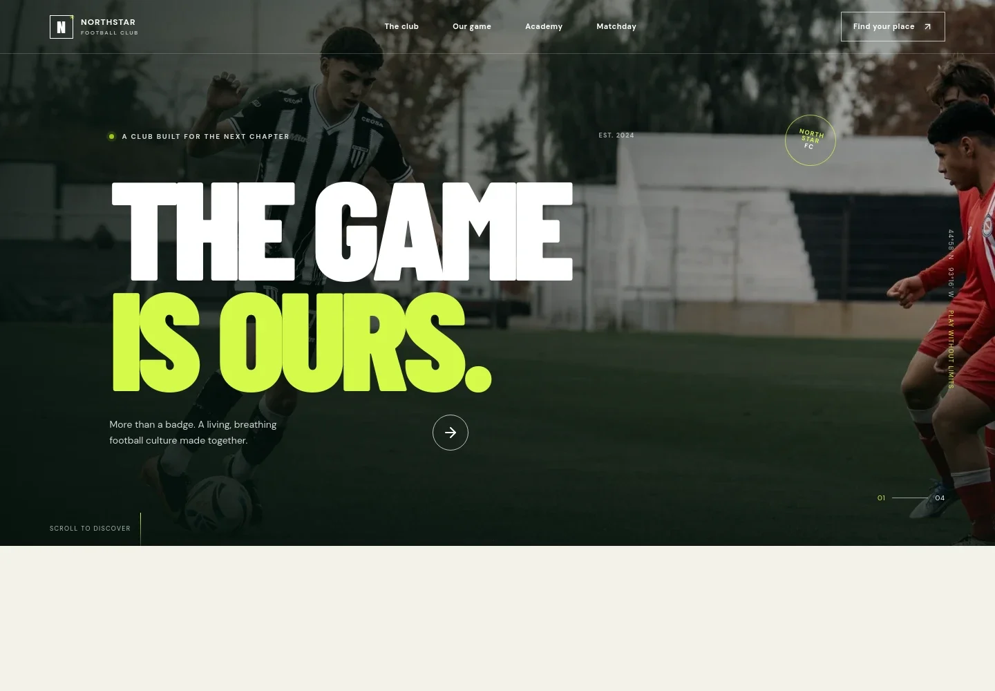 Soccer Team Website Template