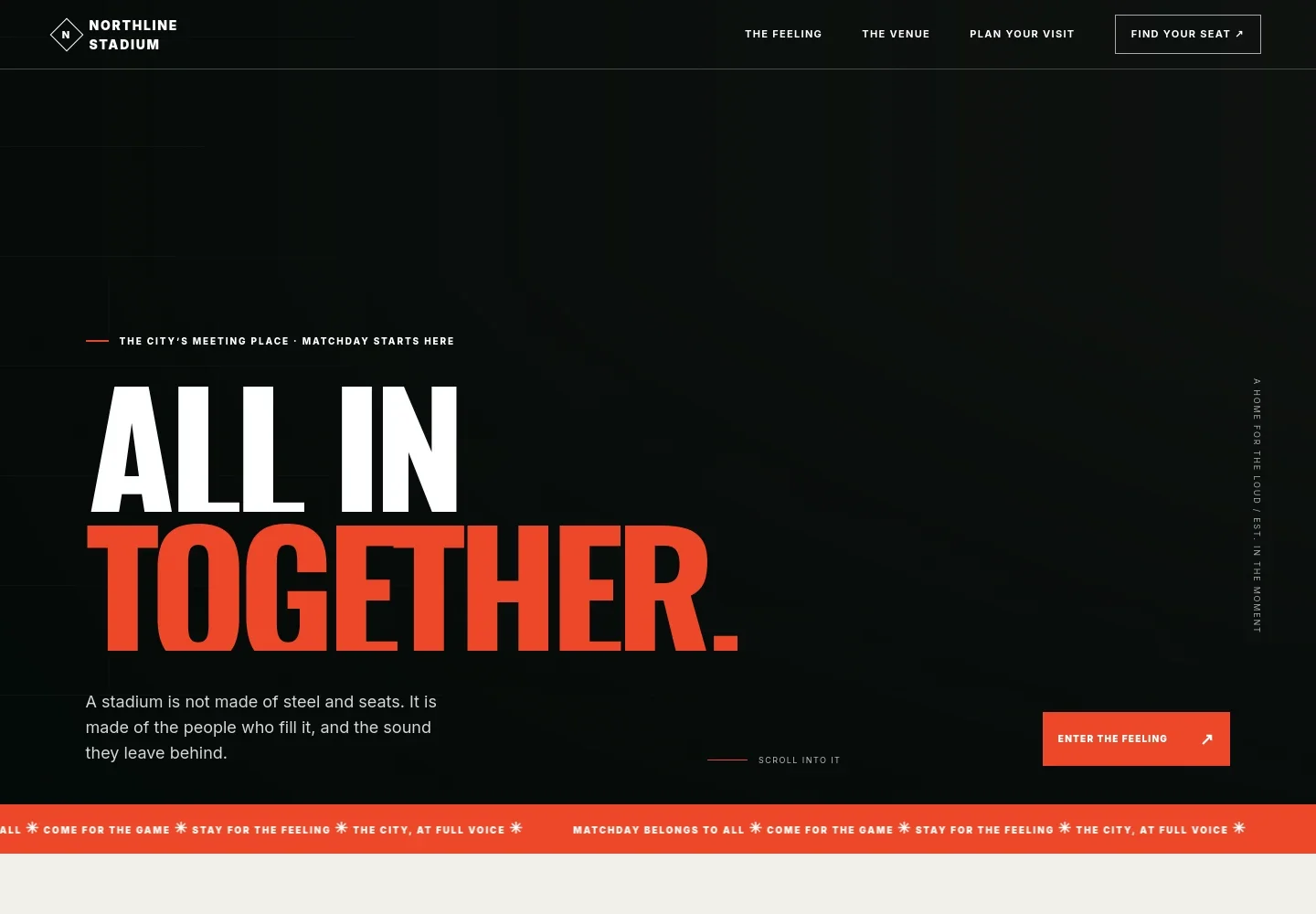 Stadium Website Template