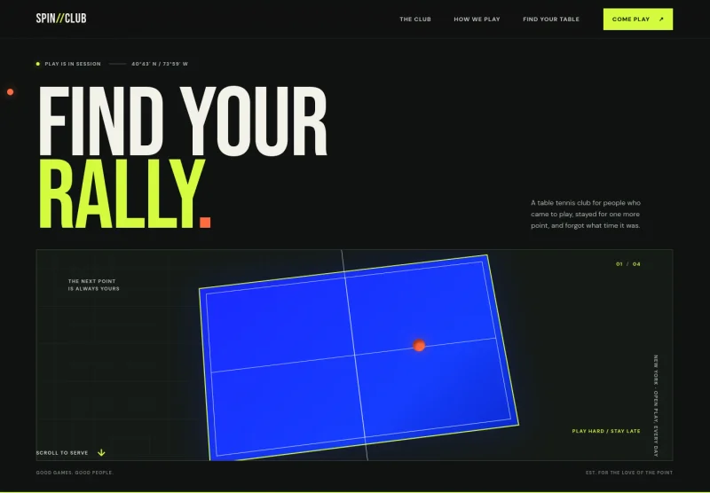 Table Tennis Website Template