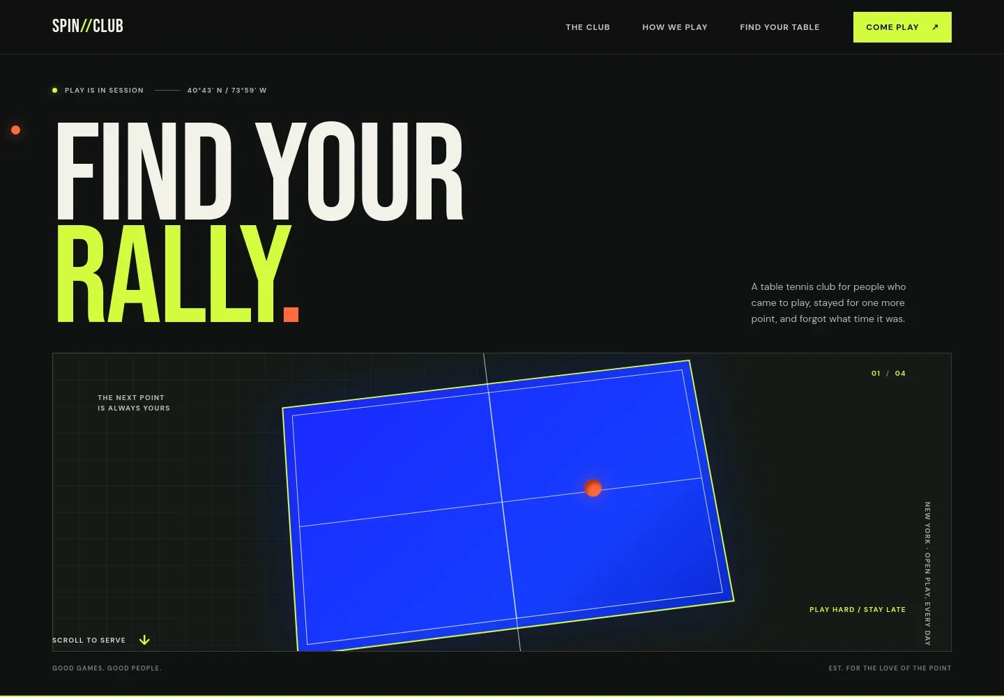 Table Tennis Website Template
