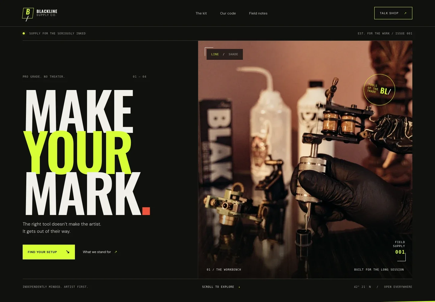 Tattoo Supply Store Website Template