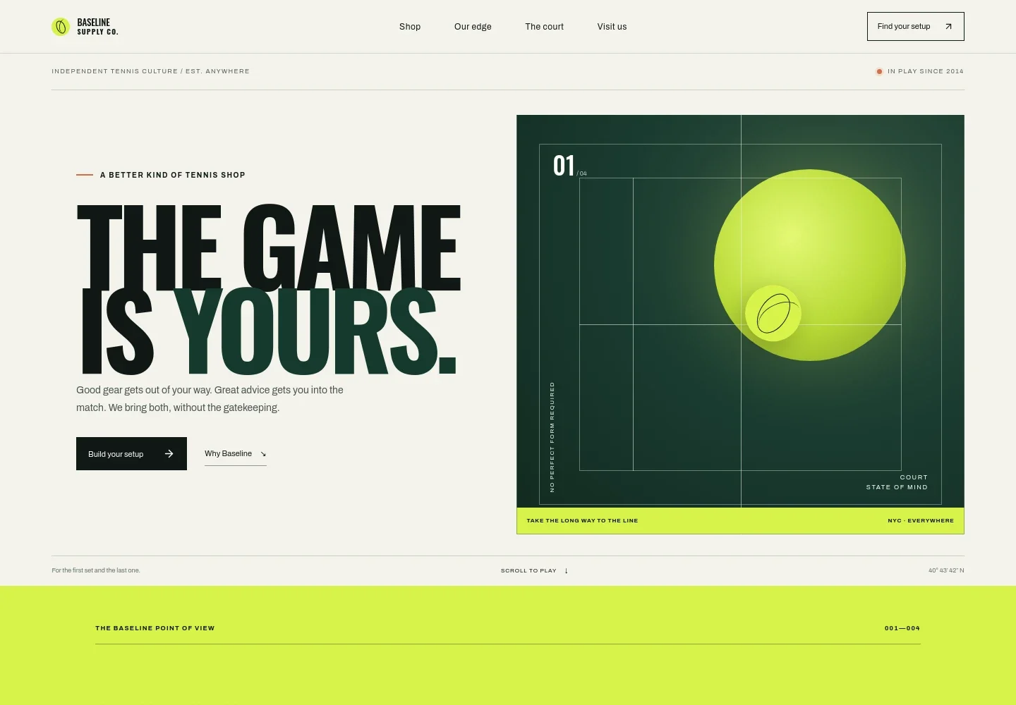 Tennis Store Website Template