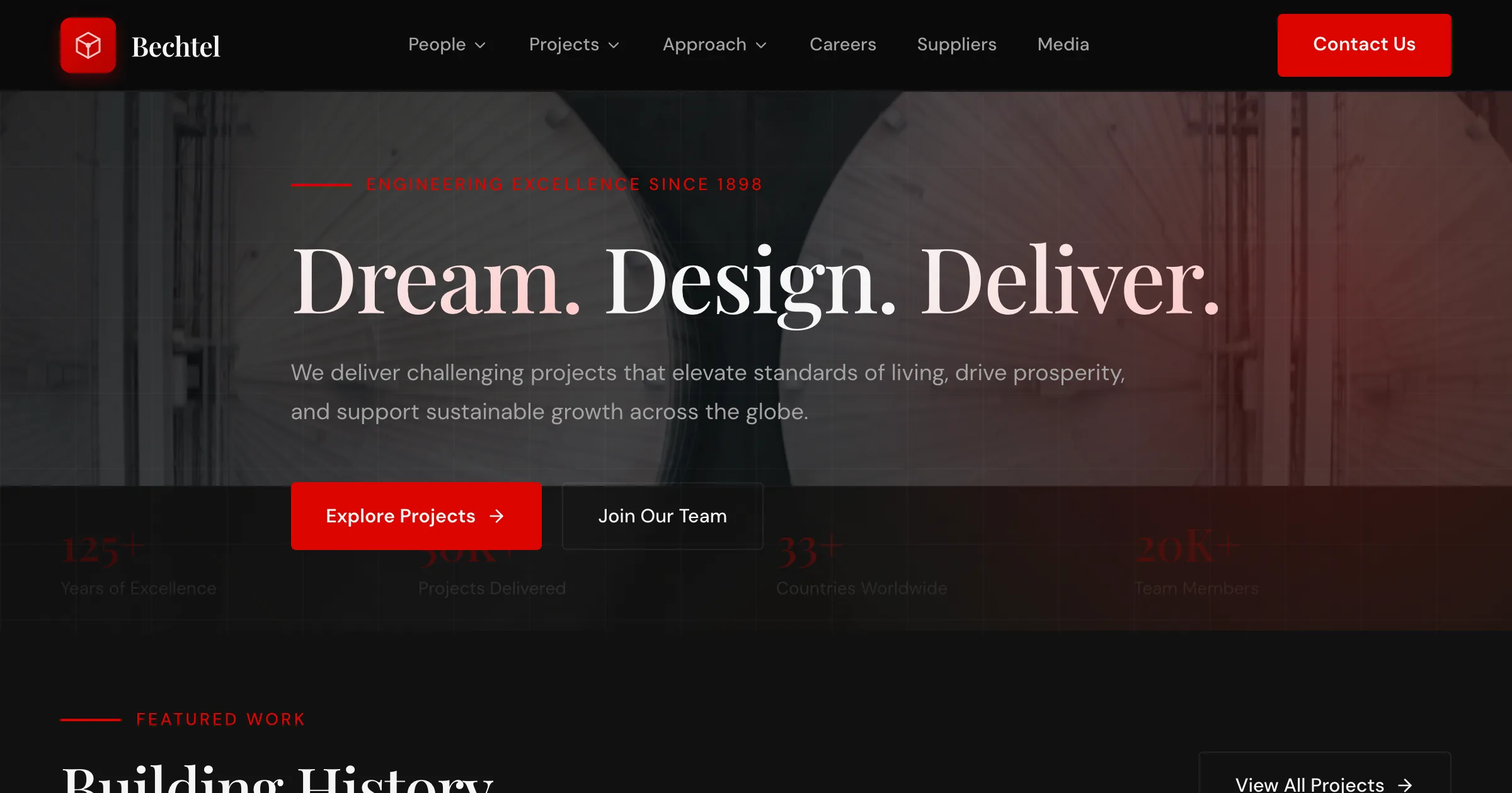 Bechtel revamp redesign — AI-generated preview by Revamp