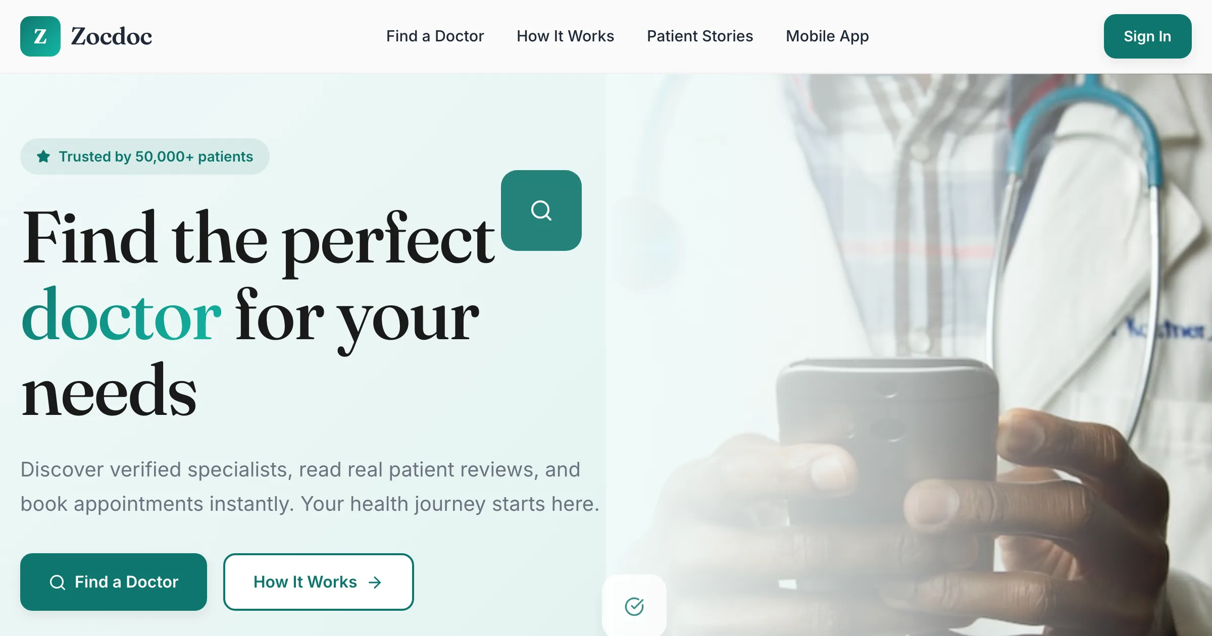 Zocdoc revamp redesign — AI-generated preview by Revamp